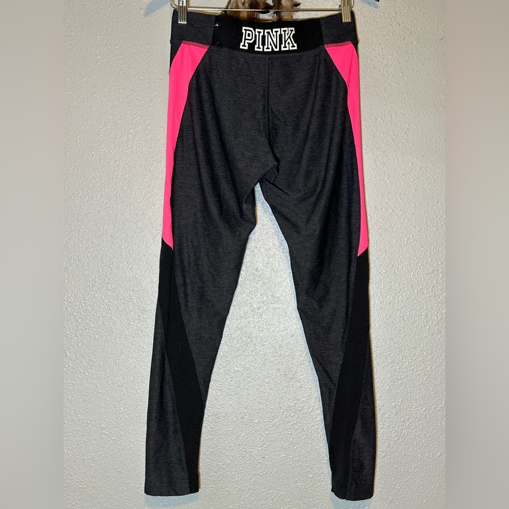 Victoria’s Secret Ultimate Hot Pink Black Mesh High-Waist Yoga Leggings Size M - Picture 4 of 9